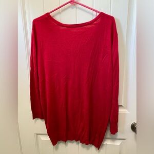 Zara Knit long sleeve sweater. Back Vneck. Size Small. Raspberry color.